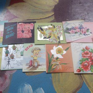 Lot 121 used Get Well Greeting Cards 1930s-40s scrapbook journal crafts
